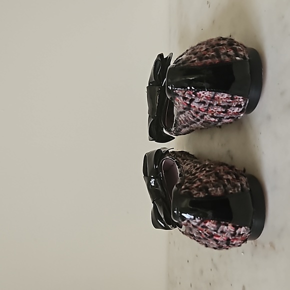 RED VALENTINO - pretty pink and black tweed bow flats - Picture 5 of 6